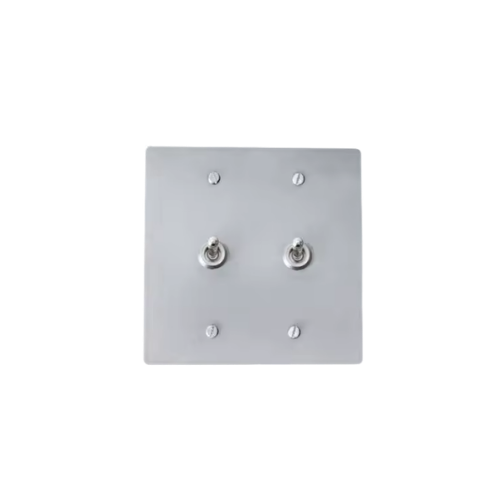 Retro 2-Gang Rocker Switch | Solid Brass Wall Plate