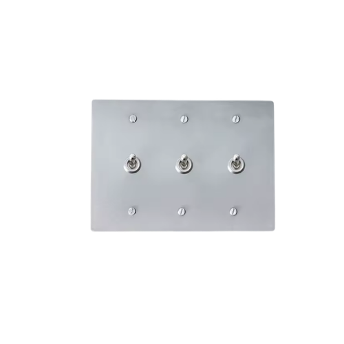 Retro 3-Gang Rocker Switch | Solid Brass Wall Plate