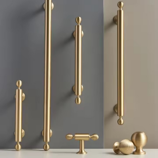 Avon T-bar side-angle view showing slim profile and polished brass end detail