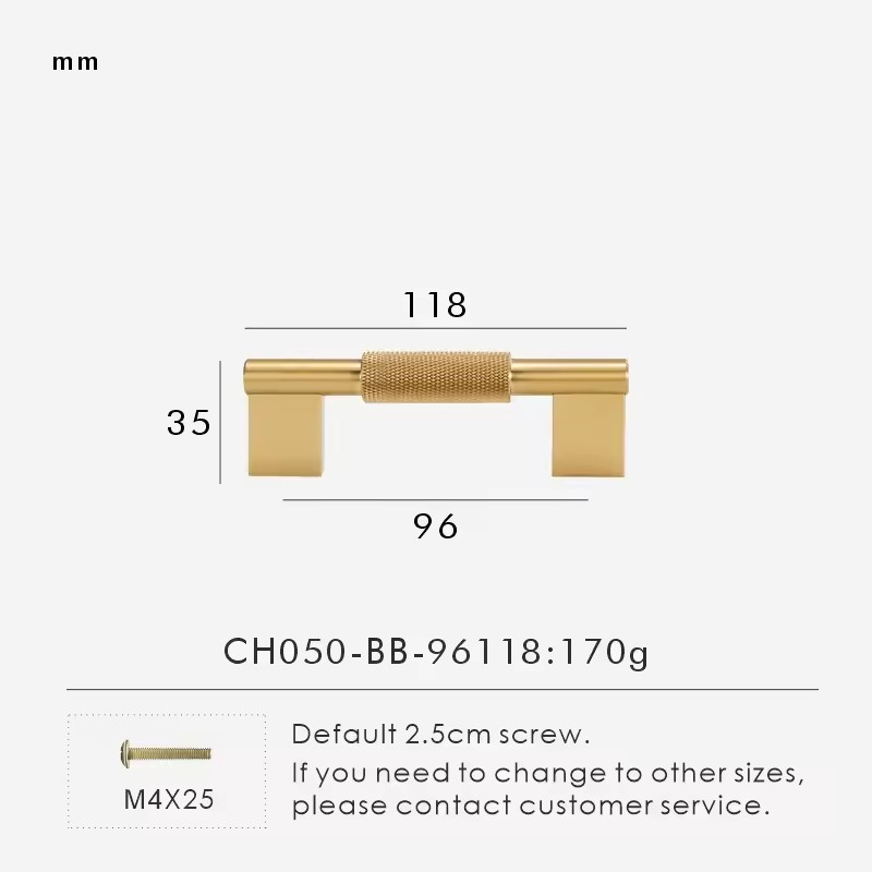 ISADORA | Solid Brass Knurled T-Bar Handle