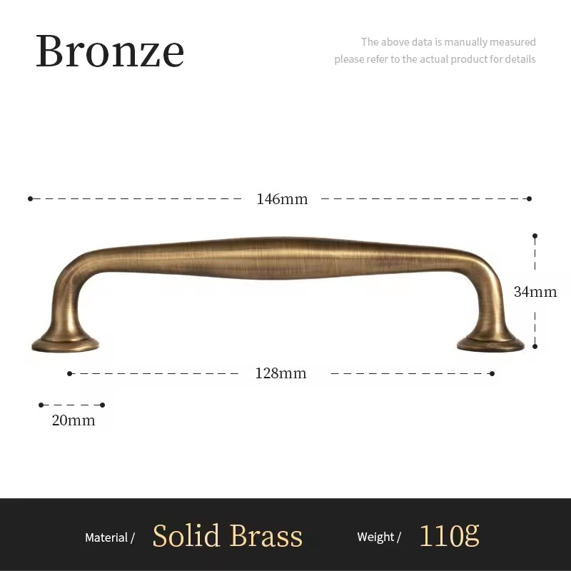Cabinet pull in darker oil-rubbed bronze finish variant