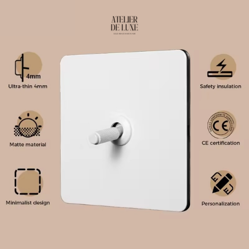 ELIOTT | White Carved Lever Toggle Switch