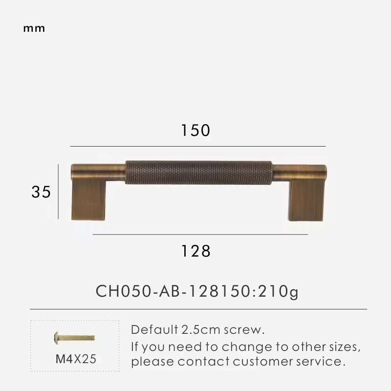 ISADORA | Solid Brass Knurled T-Bar Handle