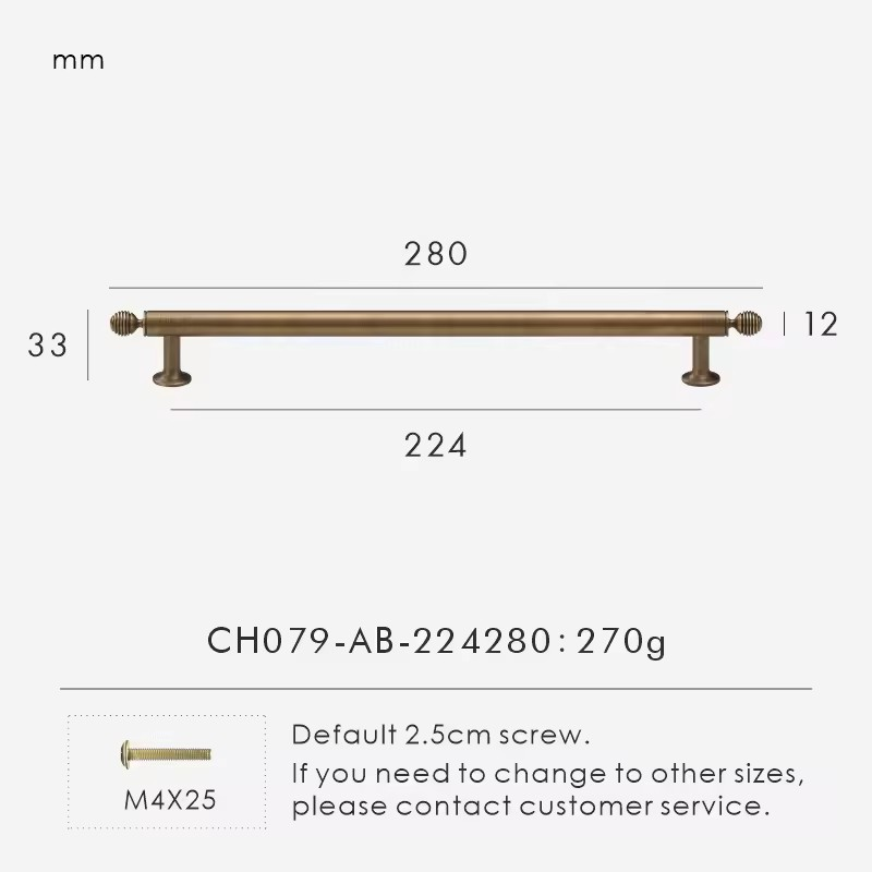 PEMBROKE | Solid Brass Antique T-Bar