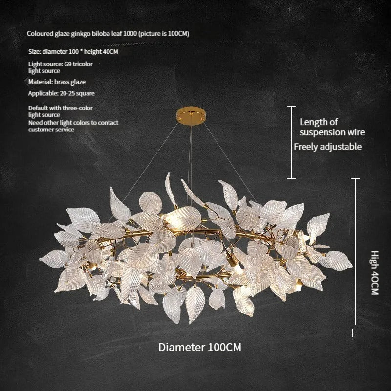 SORA| Round Crystal Copper Chandelier