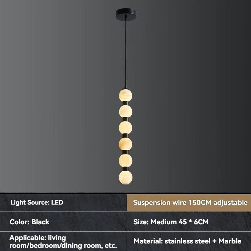 Marble pendant light dimensions and specifications diagram