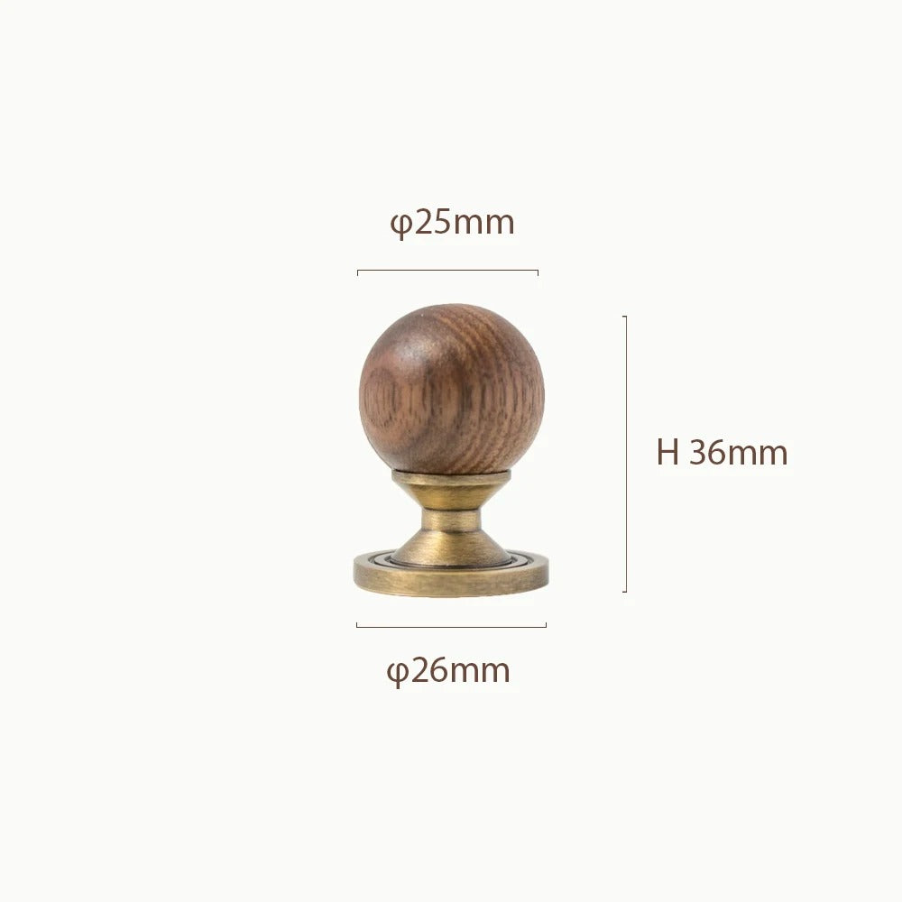 CHESTER | Bronze Brass & Walnut Wood Knobs