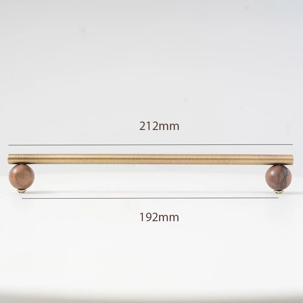 CHESTER | Bronze Brass & Walnut Wood Cabinet Handle