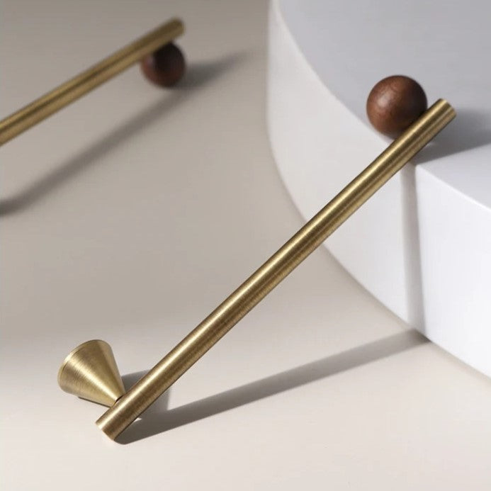 CHESNUT | Bronze Brass & Walnut Wood Cabinet Handle
