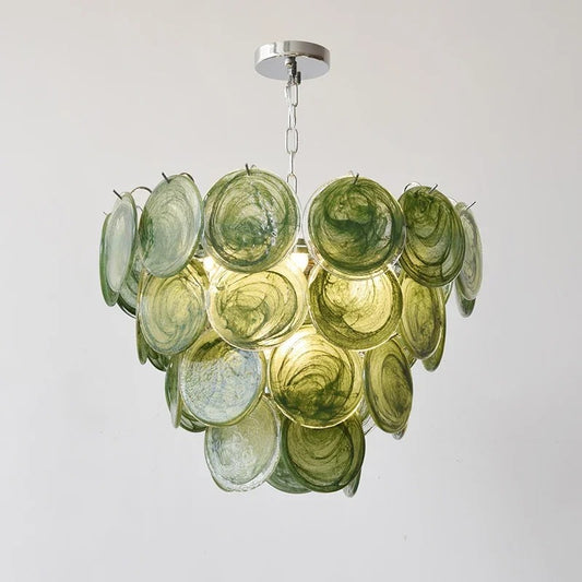ISABELLE| Murano Green Glass Chandelier