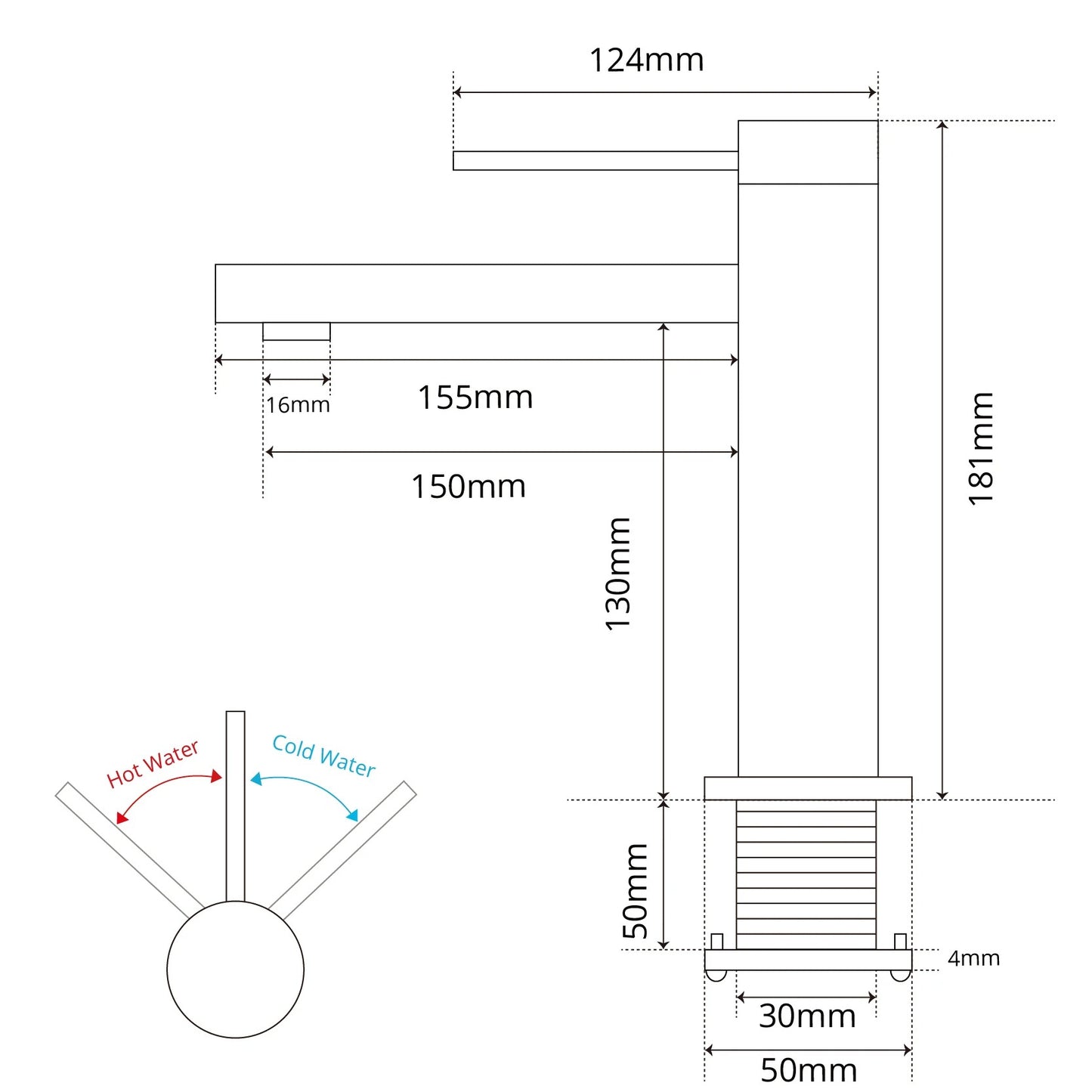OSCAR |  Rose Gold Deck Mounted Single Handle Bathroom Sink Mixer Faucet