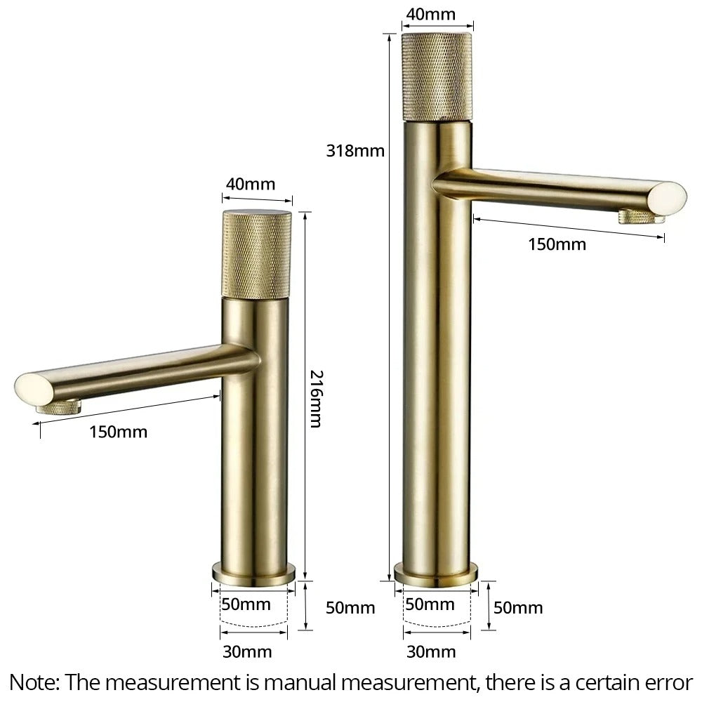 ARTHUR | Rose Gold Knurled Basin Faucet
