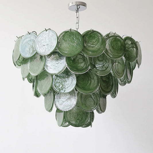 ISABELLE| Murano Green Glass Chandelier