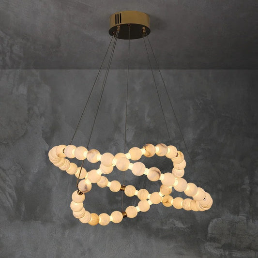 CAMI| French Marble Di-Pendant Chandelier