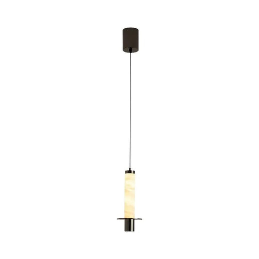 SOFIA marble pendant light styled over a bedside table, warm ambient lifestyle bedroom shot