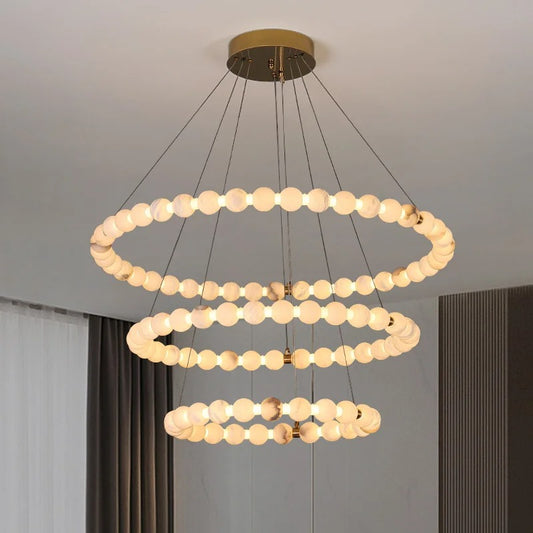 CAMI| French Marble Tri-Pendant Chandelier