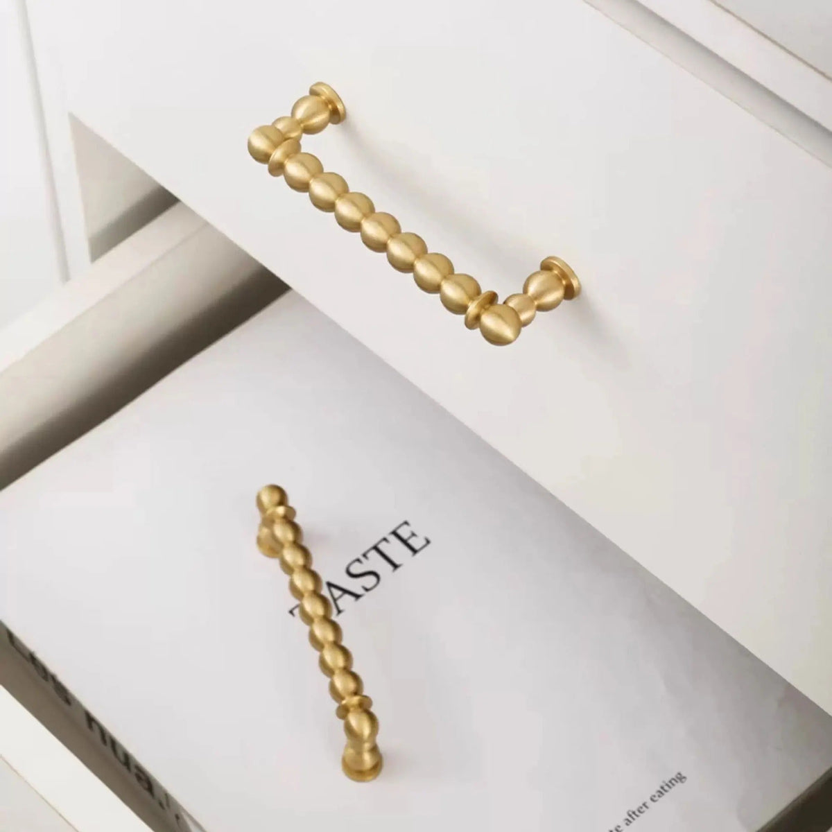 OLLIE brass pull bar dimensions diagram with centre-to-centre measurements shown in millimetres