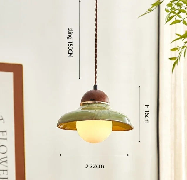 ÉLODIE| Green Ceramic Pendant Light