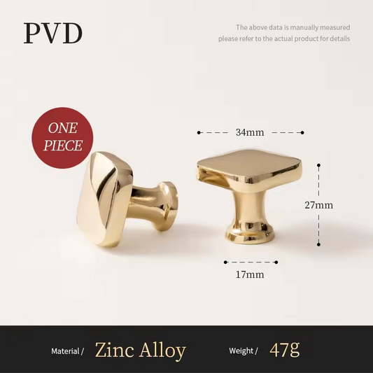 Finley gold cabinet knob angled view showing the lustrous brass finish and cylindrical profile