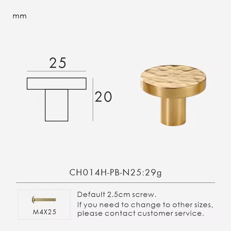 STRATFORD | Solid Brass Hammered Handle