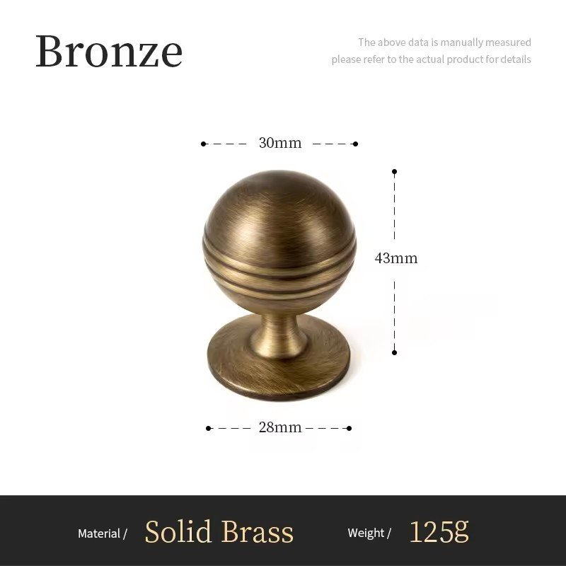Beaumont bronze brass nordic knob angled view showing smooth domed profile and flat base