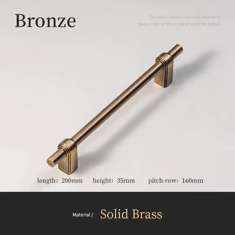 Solid brass cabinet pull handle dimensions diagram showing length, projection, and centre-to-centre measurement
