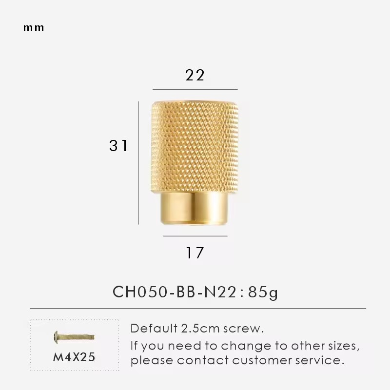 ISADORA | Solid Brass Knurled T-Bar Handle