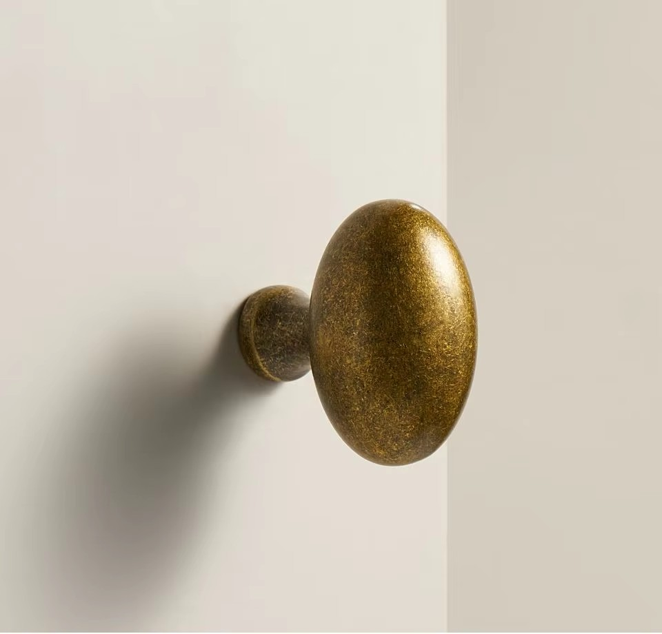 JULIETTE antique solid brass egg door knob dimensions reference showing diameter, projection and backplate size