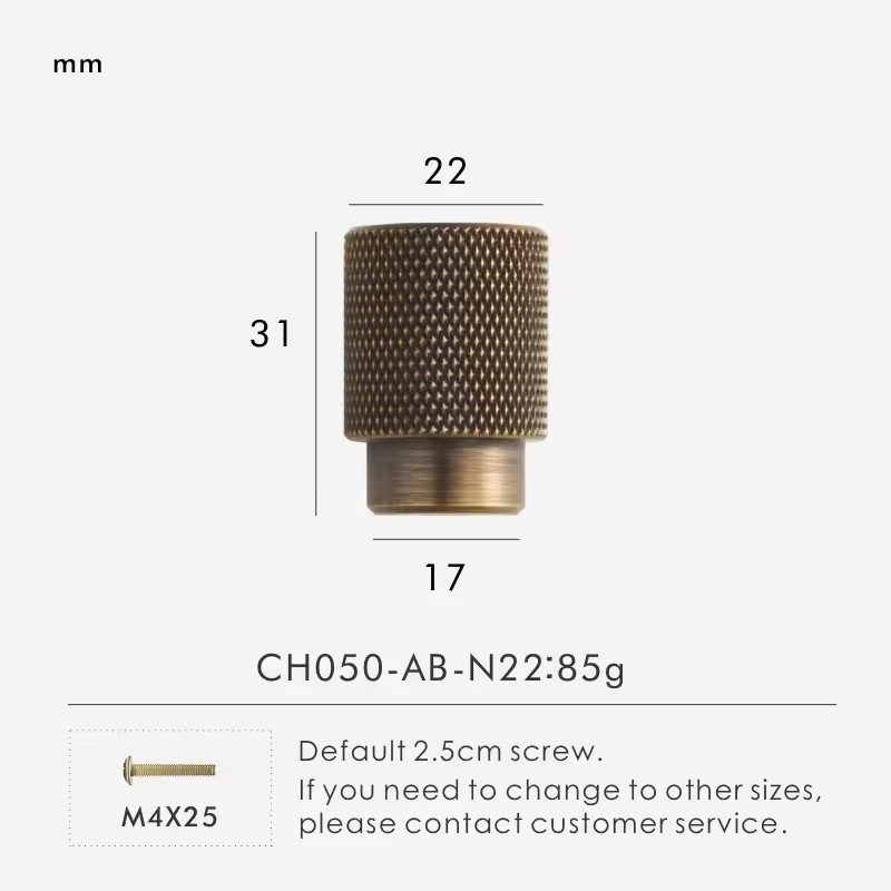 ISADORA | Solid Brass Knurled T-Bar Handle