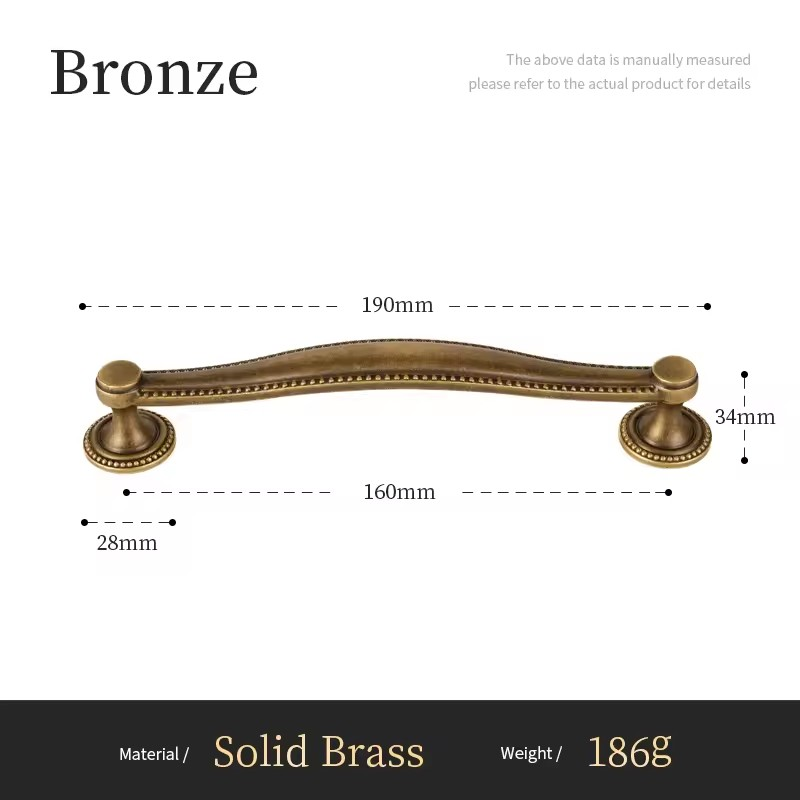 LANCASTER solid brass antique bronze cabinet pull dimensions drawing with length, projection and fixing centres
