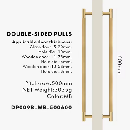 ROSALIND | Solid Brass Linear Striped Pull Bar