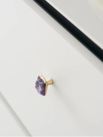 AMELIE | Brass Crystal Gem Knob