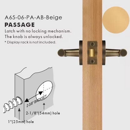 GENEVIVE | Real Leather & Brass Door Lever Handle Set