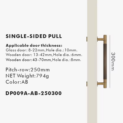 ROSALIND | Solid Brass Linear Striped Pull Bar