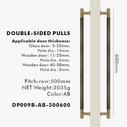 ROSALIND | Solid Brass Linear Striped Pull Bar