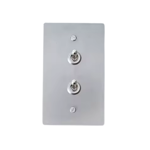 Retro 1-Gang Double Rocker Switch | Solid Brass Wall Plate