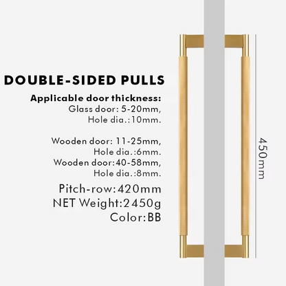 VIVVIENE | Solid Brass Cross Knurled Pull Bar