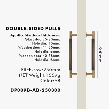 ROSALIND | Solid Brass Linear Striped Pull Bar
