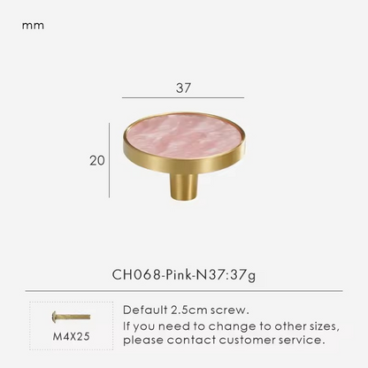 PEMBROKE | Brass and Stone Cabinet Knob