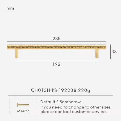 STRATFORD | Solid Brass Hammered Handle