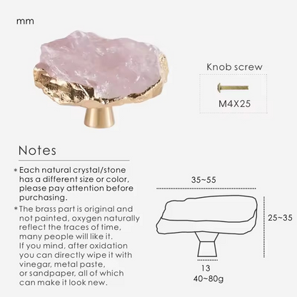 AMELIE | Brass Crystal Gem Knob