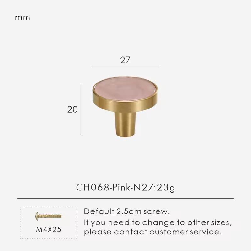 PEMBROKE | Brass and Stone Cabinet Knob