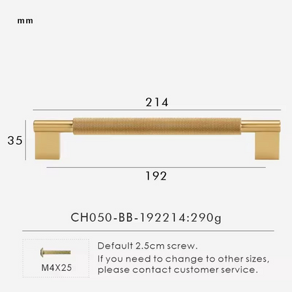 ISADORA | Solid Brass Knurled T-Bar Handle