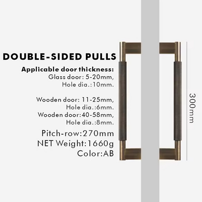 VIVVIENE | Solid Brass Cross Knurled Pull Bar