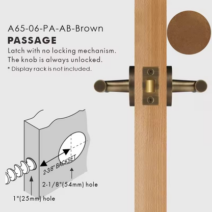 GENEVIVE | Real Leather & Brass Door Lever Handle Set