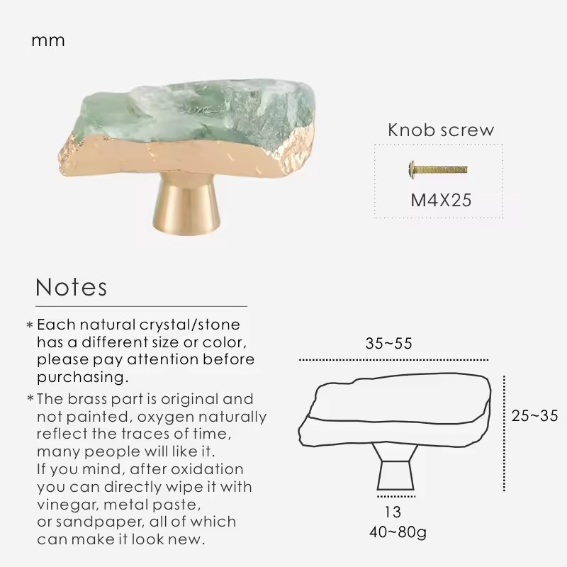 AMELIE | Brass Crystal Gem Knob