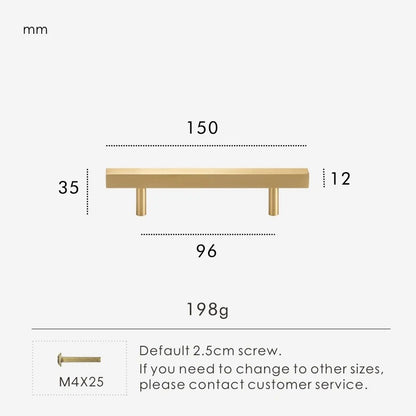 Dimensions diagram for REGENT solid brass long pull handle 150mm with projection and fixing measurements