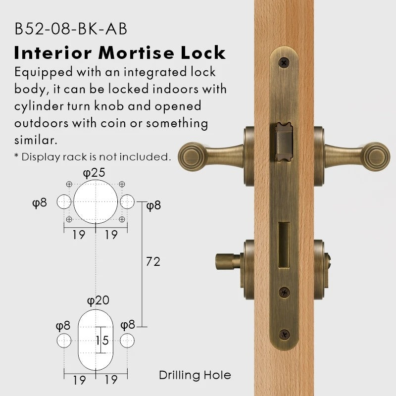 LUCCA lever door handle in brushed nickel mortise configuration