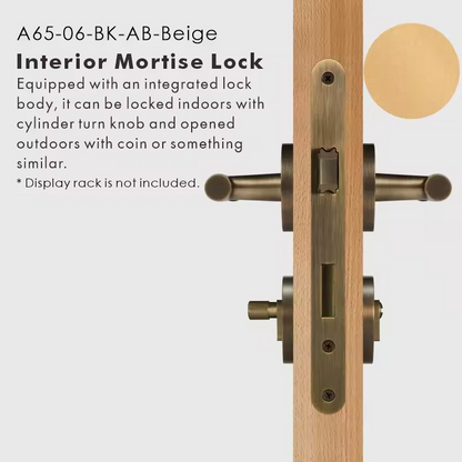 GENEVIVE | Real Leather & Brass Door Lever Handle Set