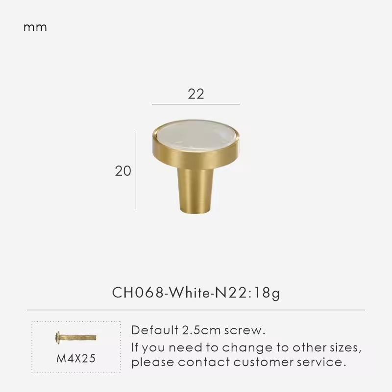 PEMBROKE | Brass and Stone Cabinet Knob